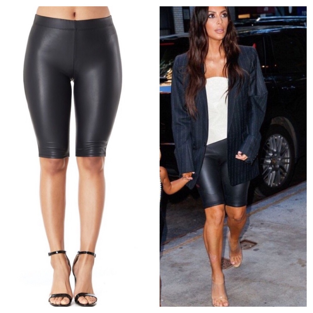 Kim Leather Biker Shorts